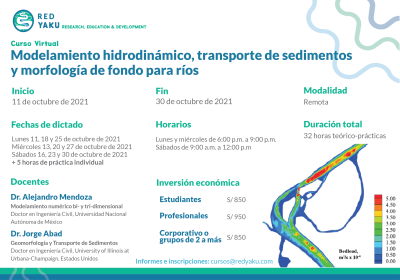 Curso Virtual: Modelamiento hidrodinámico, transporte de sedimentos y morfología de fondo para ríos (2021-2)