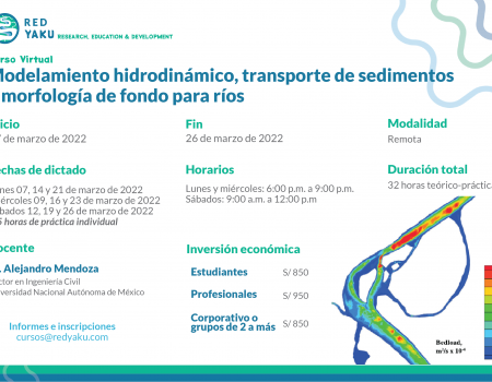 Curso Virtual de Especialización: Modelamiento hidrodinámico, transporte de sedimentos y morfología de fondo para ríos (2022-1)